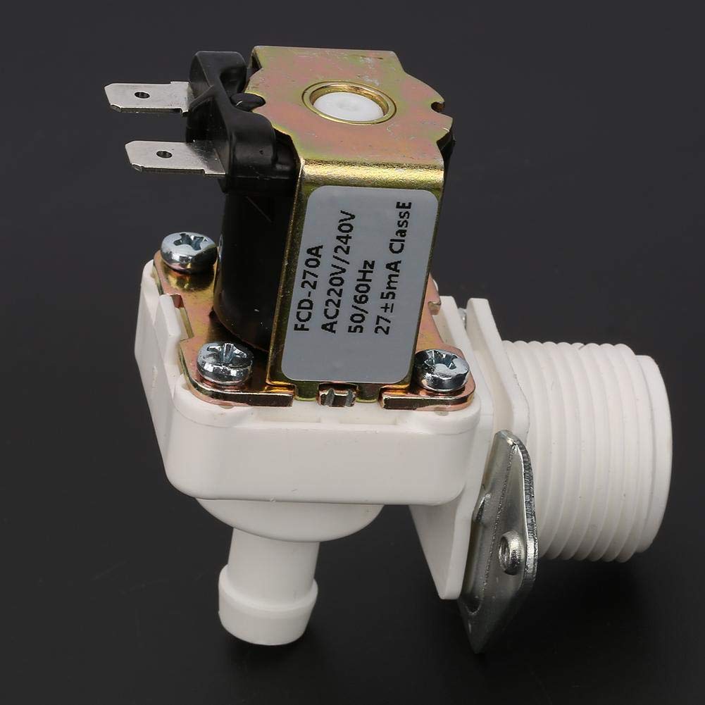 220V AC Normally Closed Plastic Electric Solenoid Valve for Ice Makers - Durable Magnetic Water Control Valve for Refrigerators, Water Dispensers & Home Appliances