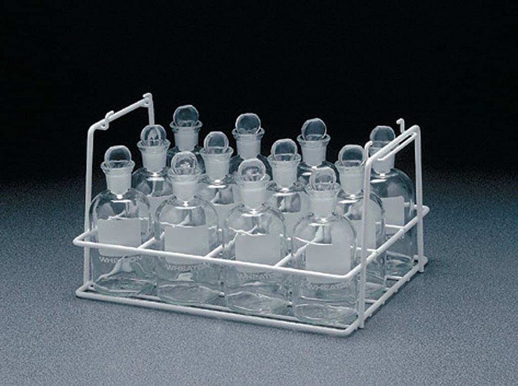 Wheaton W227731 Wire Bottle Rack - Holds 300ml Bottles | Lab Glassware Storage Solution for Chemistry & Biology Experiments