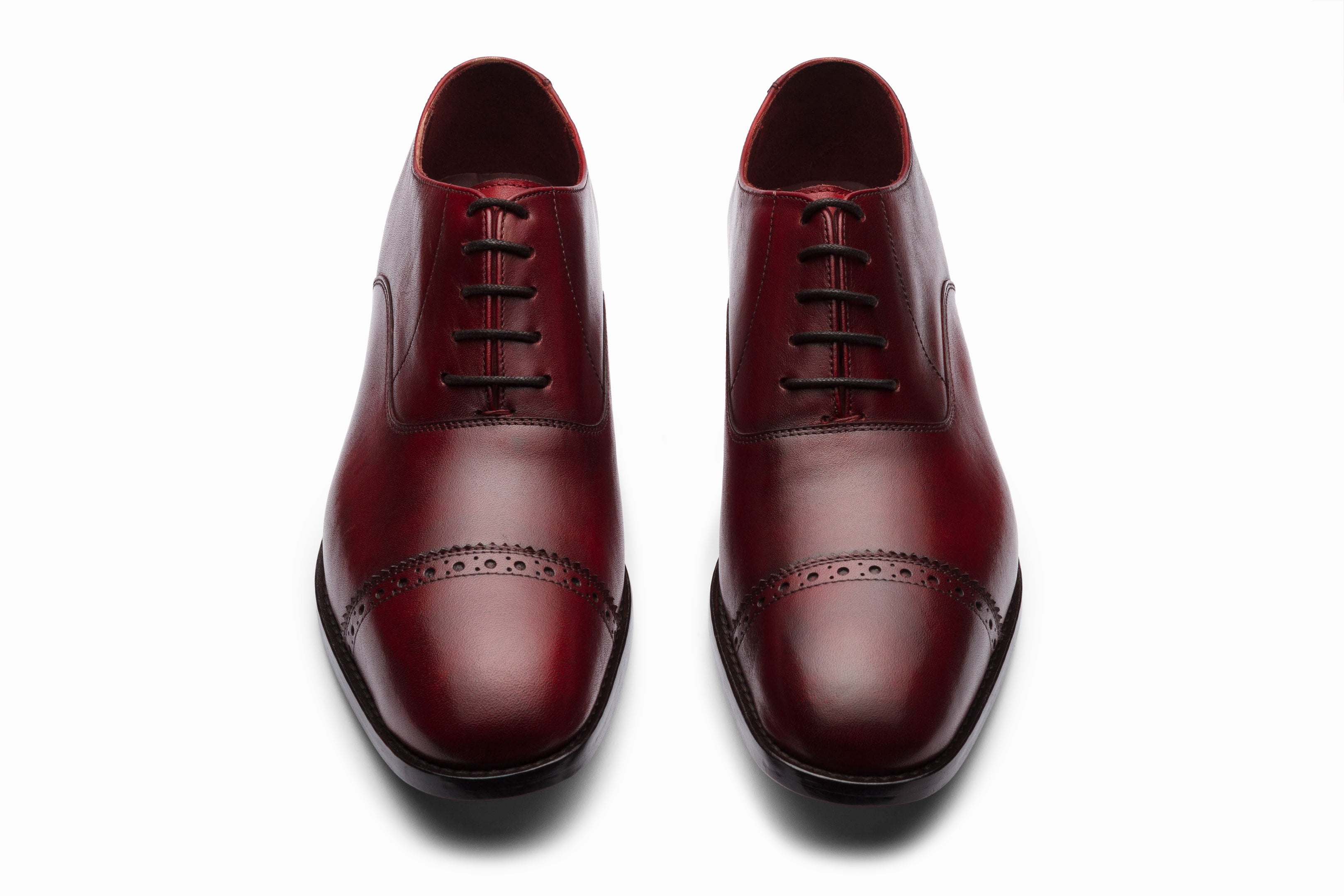 Premium Dark Oxblood Quarter Brogue Oxford Shoes for Men | Classic Dress Shoes for Business, Formal & Wedding Occasions