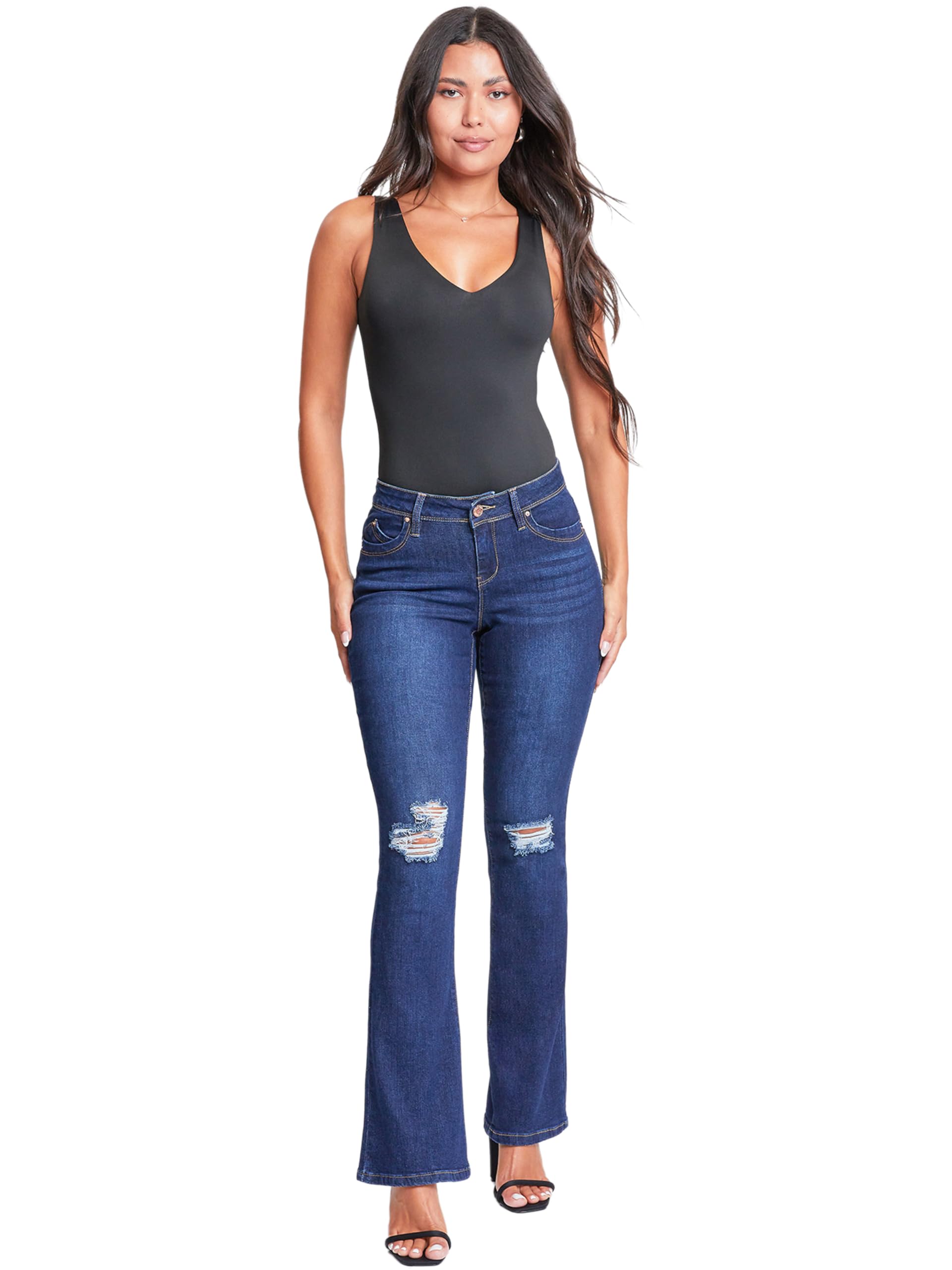 YMI Women's Bootcut Jeans - High Waisted Stretch Denim Pants for a Flattering Fit | Perfect for Casual Wear, Office & Night Out