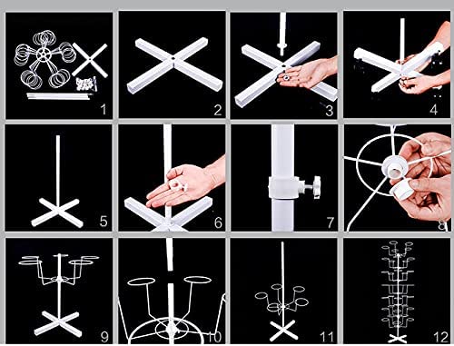 7-Tier Rotating Metal Hat Rack Stand - Adjustable Free-Standing Cap Organizer for 35 Hats, Wigs & Accessories - Space-Saving Floor Display (White) - Perfect for Bedroom, Closet & Entryway Organization