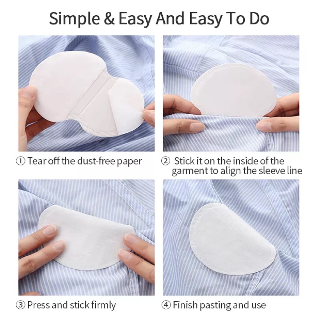 Ghelonadi Disposable Underarm Sweat Pads for Men & Women - 10 Pack, Non-Sweat Armpit Protection Shields for Dresses & Shirts | Stay Fresh at Work, Weddings & Gym