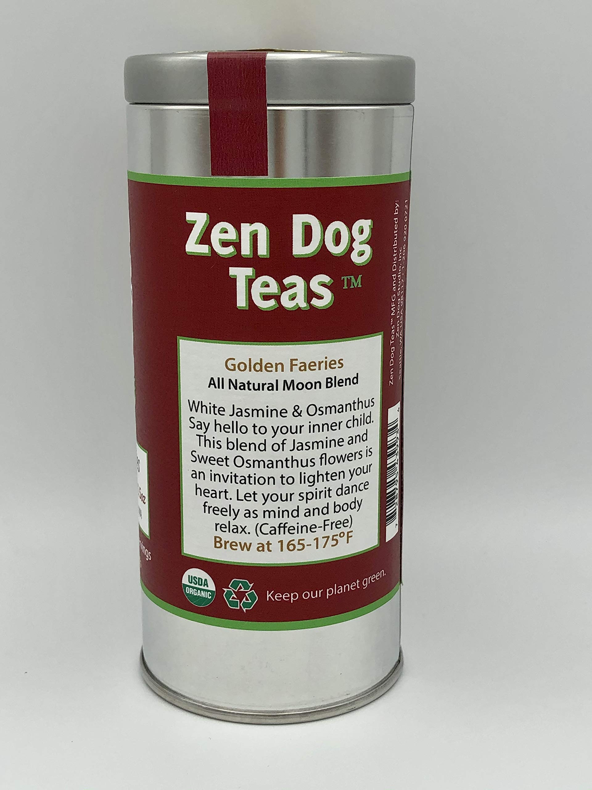 Organic Zen Dog Teas GOLDEN FAERIES - White Jasmine & Osmanthus Flower Blend for Relaxation & Wellness | Perfect for Afternoon Tea, Meditation & Stress Relief