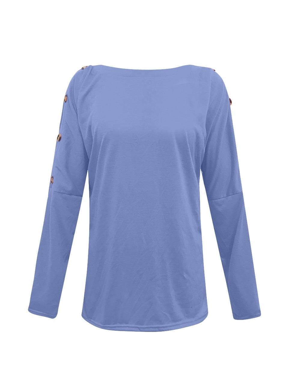 Lovevop Women's Casual Fall Plain Solid Comfortable Long Sleeve T-Shirt - Soft Cotton Basic Tee for Everyday Wear, Layering & Outfit Styling