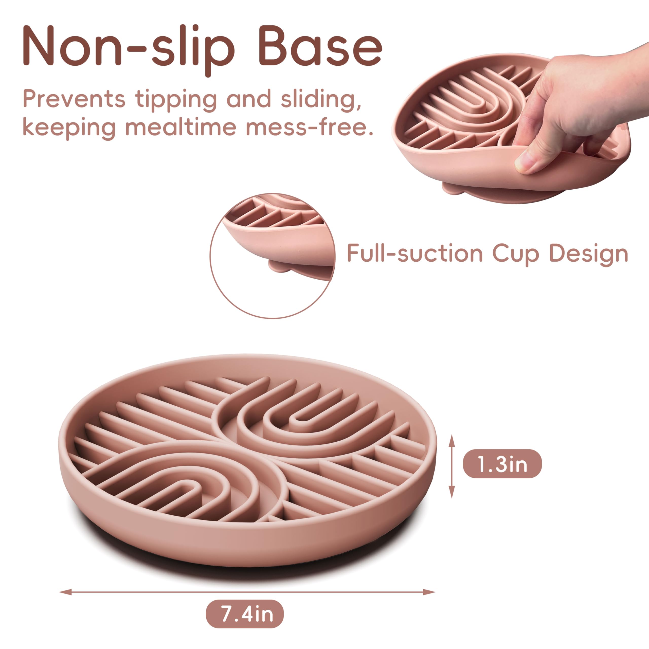 **Slow Feeder Dog Bowls – Non-Slip Silicone Puzzle Bowl for Dogs & Puppies | Reduces Anxiety & Promotes Healthy Eating | Dishwasher Safe for All Breeds | Perfect for Fast Eaters & Mealtime Enrichment (Pink)**