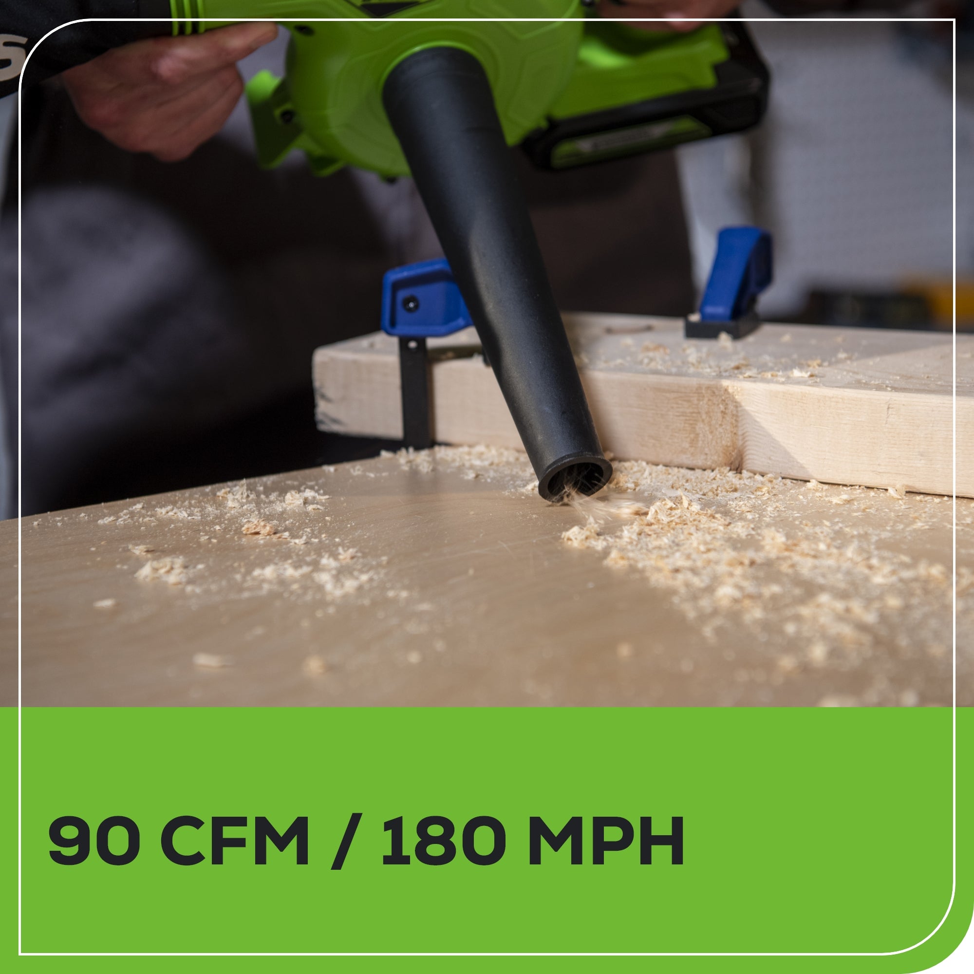 24V 90 CFM Cordless Battery Shop Blower & Vacuum (Tool Only) - Powerful Leaf Blower for Yard Cleaning, Garage Workshop & Outdoor Debris Removal