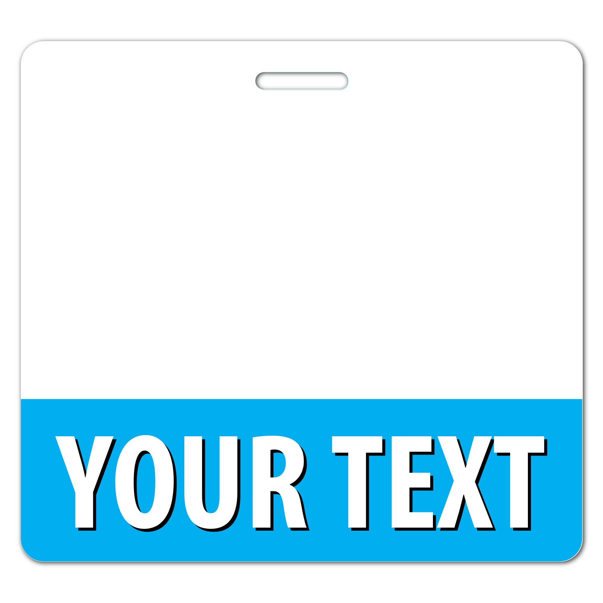 Customizable Light Blue Horizontal Badge Buddy ID Backer Card - Double Sided Hard PVC Card - Durable Waterproof ID Badge Holders (50 Pack) - Perfect for Offices, Schools, Hospitals & Events
