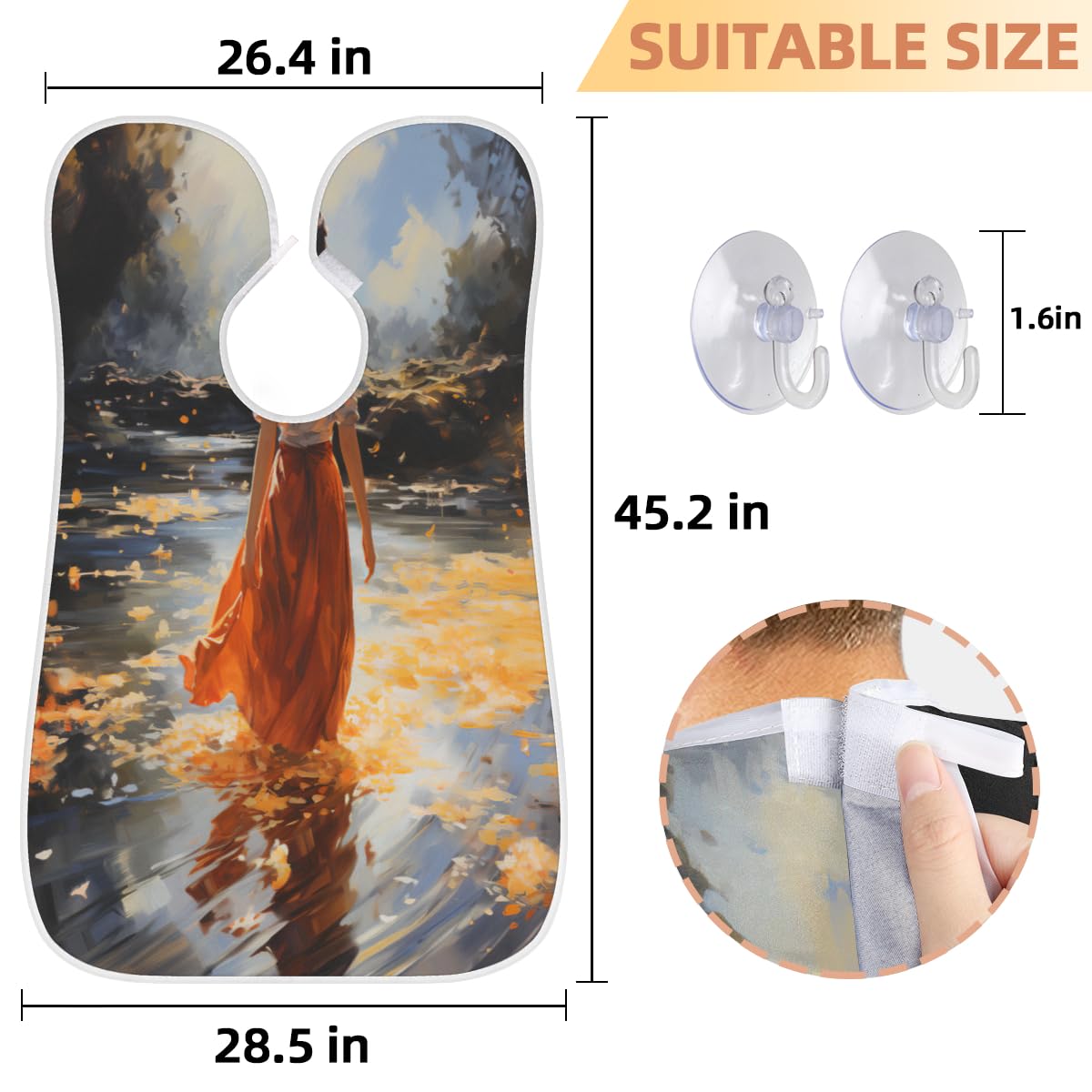 **Men's Beard Shaving Bib with Sink Hair Catcher - Waterproof Barber Apron for Grooming, Hair Dye & Makeup - Perfect for Home & Salon Use, Great Gift for Barbers & Stylists**