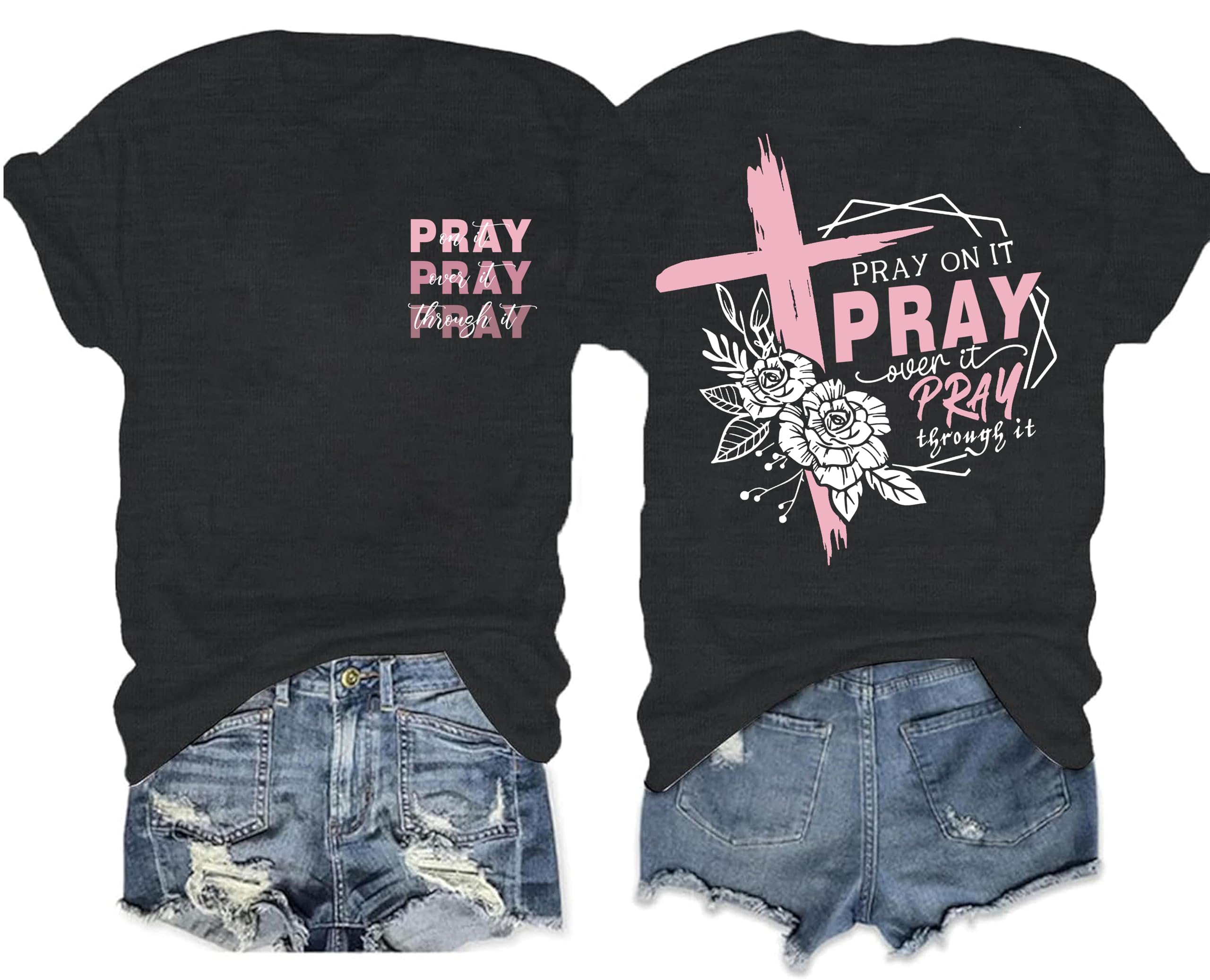 Christian Women's T-Shirts with Bible Verse Inspirations - Faith-Based Prayer Tees for Church, Worship & Daily Encouragement