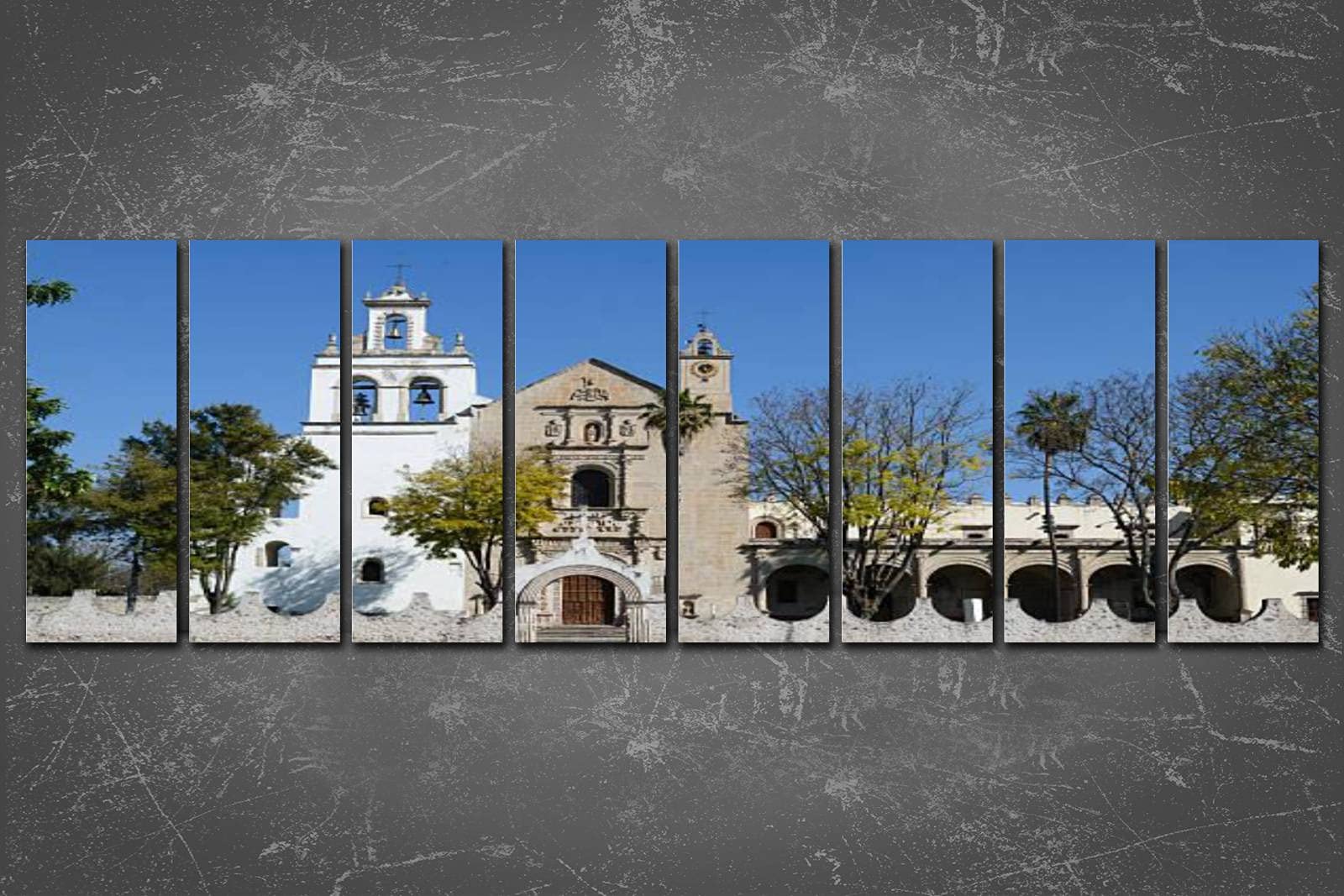 PeeNoke 8 Panel Extra Large Canvas Wall Art - Cuitzeo Michoacan Mexico Landscape Print - Framed Ready to Hang for Office, Home & Living Room Decor - Perfect for Modern Interior Design & Wall Decoration