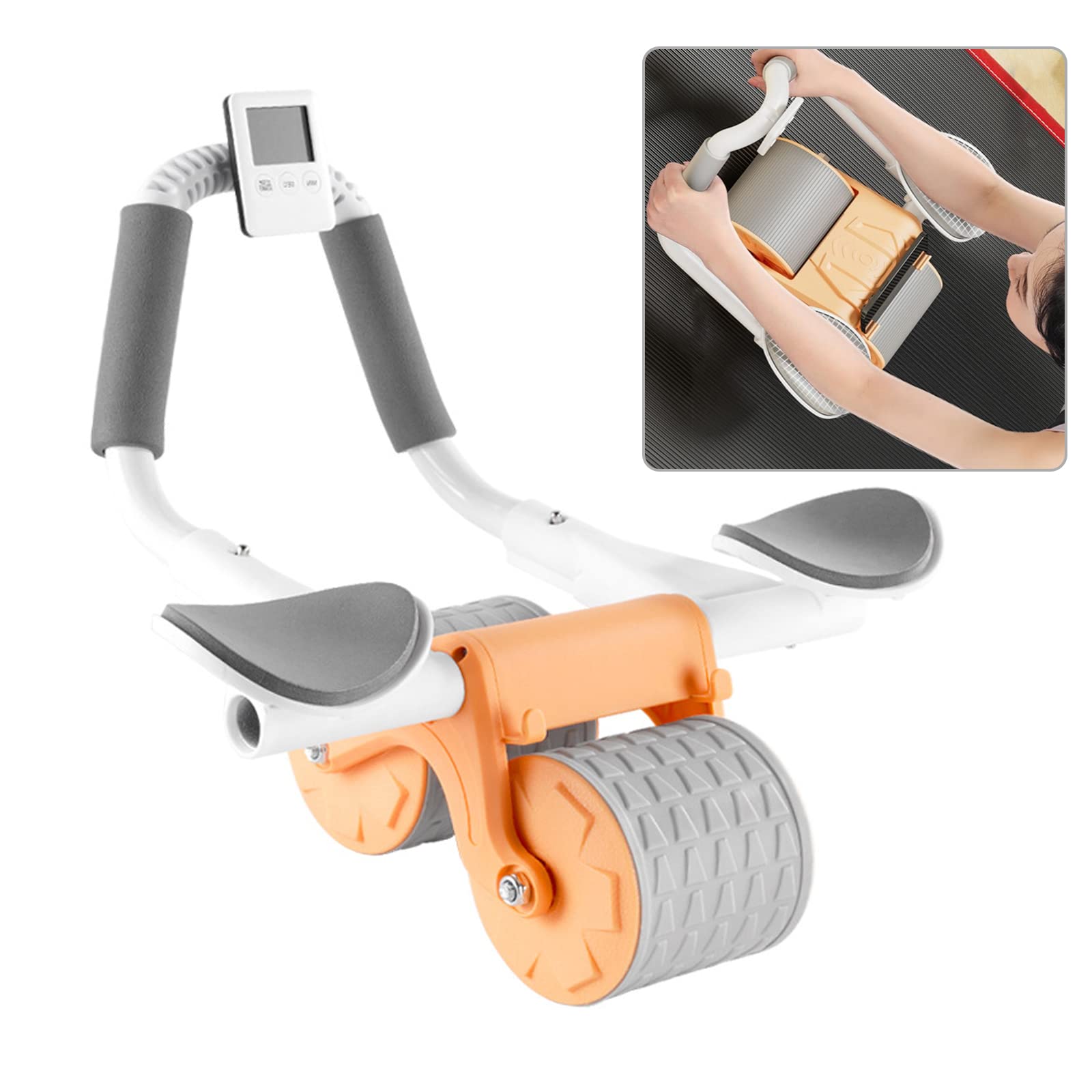 Uota Automatic Rebound Ab Roller Wheel - Core Strengthening Trainer for Abs Workout, Home Gym Equipment for Belly Fat Loss & Abdominal Exercises | Perfect for Home Fitness, Office Workout & Strength Training