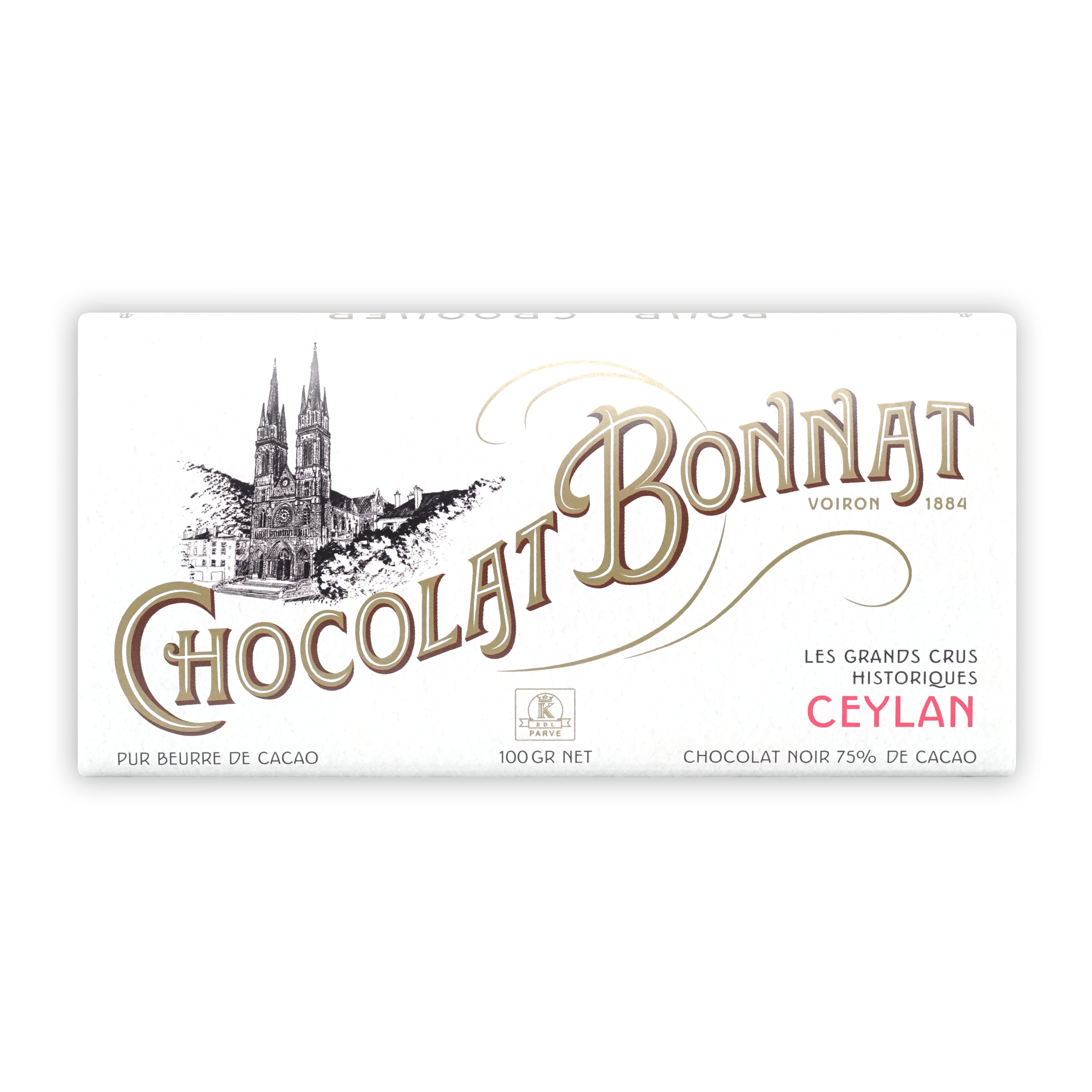 Premium Bonnat Ceylan Sri Lanka 75% Dark Chocolate Bar - Rich & Smooth Gourmet Chocolate for Baking, Gifting & Healthy Snacking