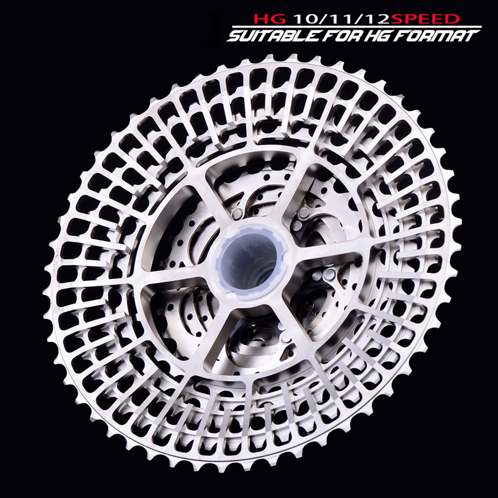 10/11/12 Speed Bicycle Freewheel - Lightweight Aluminum Alloy CNC Bike Cassette for Mountain Bikes - 10S 11-46T Anti-Chain Flywheel - Perfect for Trail Riding & Off-Road Cycling