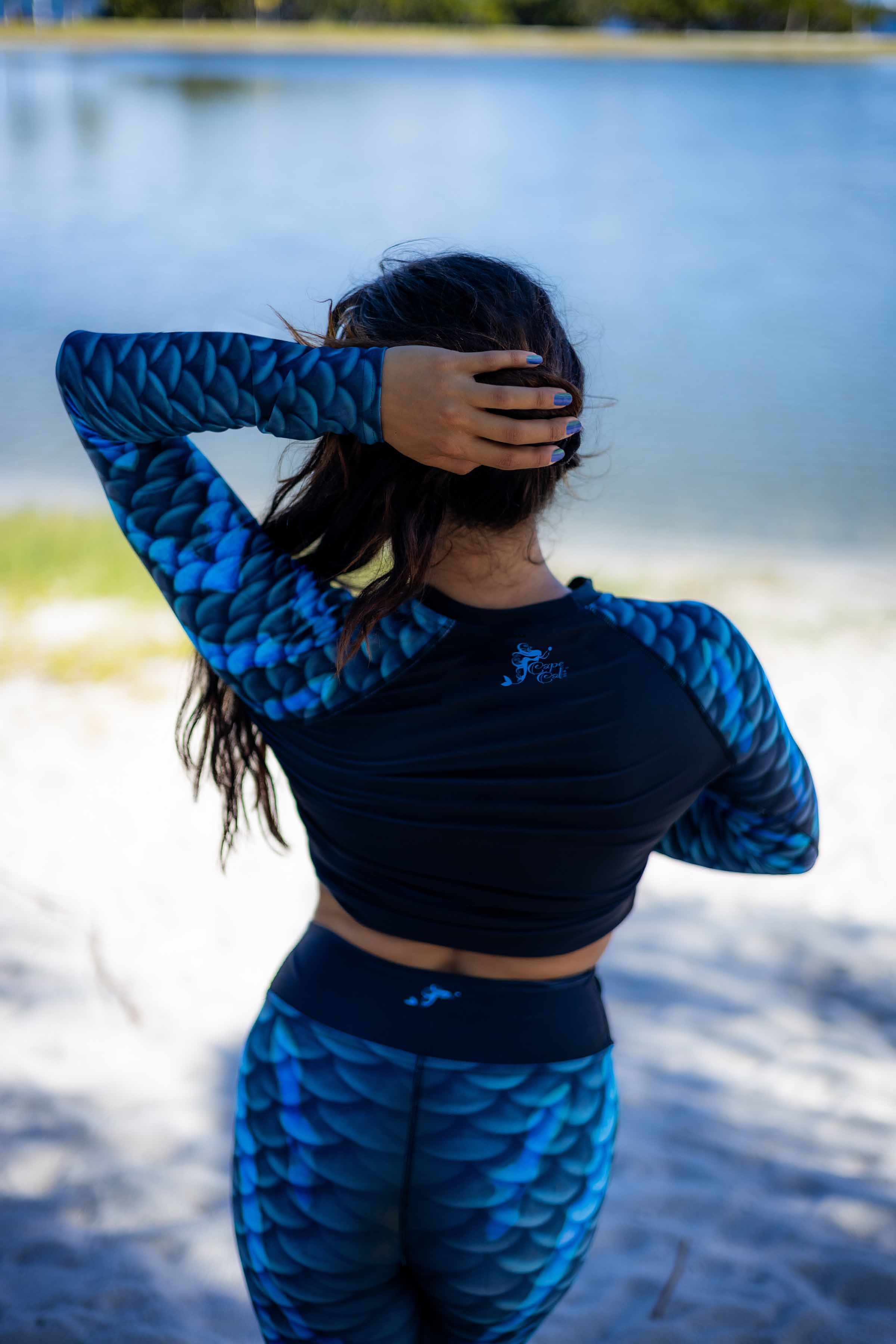 Black Magic Mermaid Rash Guard - UV Protection Swim Shirt for Women & Girls - Perfect for Surfing, Swimming, Beach & Pool Activities