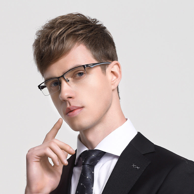 Custom Prescription Men's Stylish Titanium Alloy Reading Glasses - Lightweight, Durable & Shockproof - Perfect for Reading, Office Work & Outdoor Activities