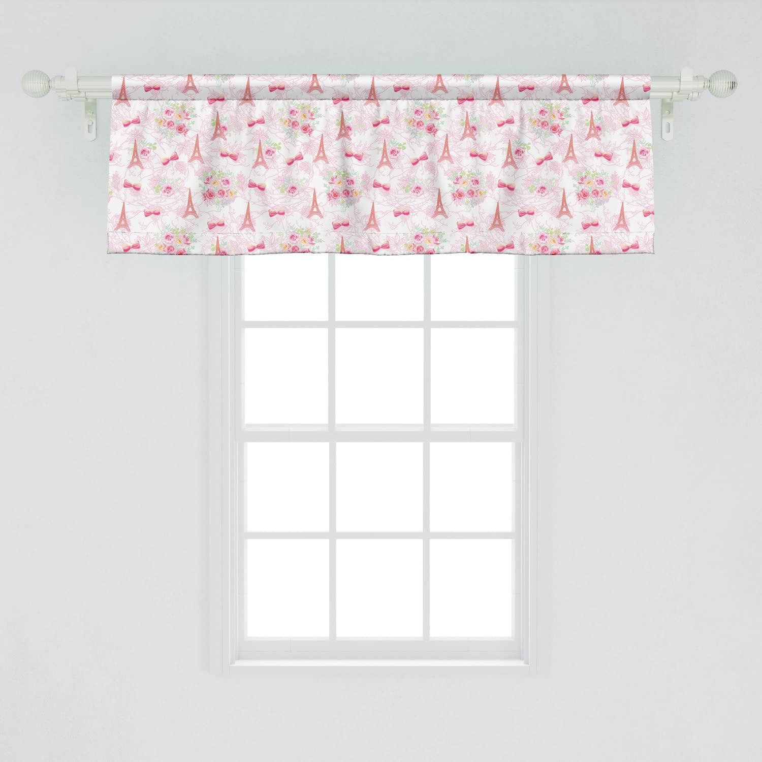 Ambesonne Cars Window Valance Set of 2 - Cartoon Vehicle Design with Polka Dot Background, Rod Pocket Curtain Valances for Kitchen & Bedroom, 54x18 Inches, Pale Mauve Multicolor - Perfect for Kids' Rooms, Playrooms & Car-Themed Decor