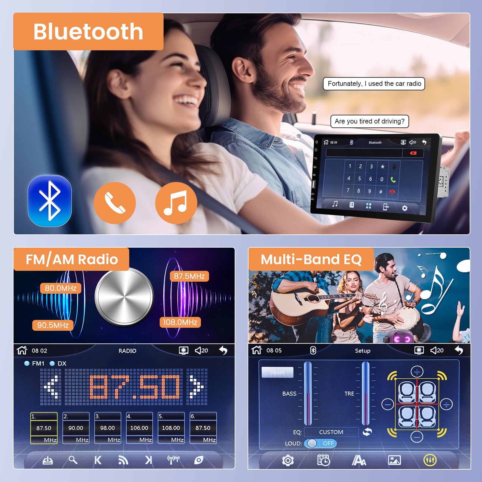 9 Inch Single Din Touch Screen Car Stereo with Apple CarPlay & Android Auto - Bluetooth FM/AM Radio, Mirror Link, TF/USB/AUX Input, Backup Camera & Mic - Compatible with iOS/Android for Seamless Driving Entertainment & Navigation