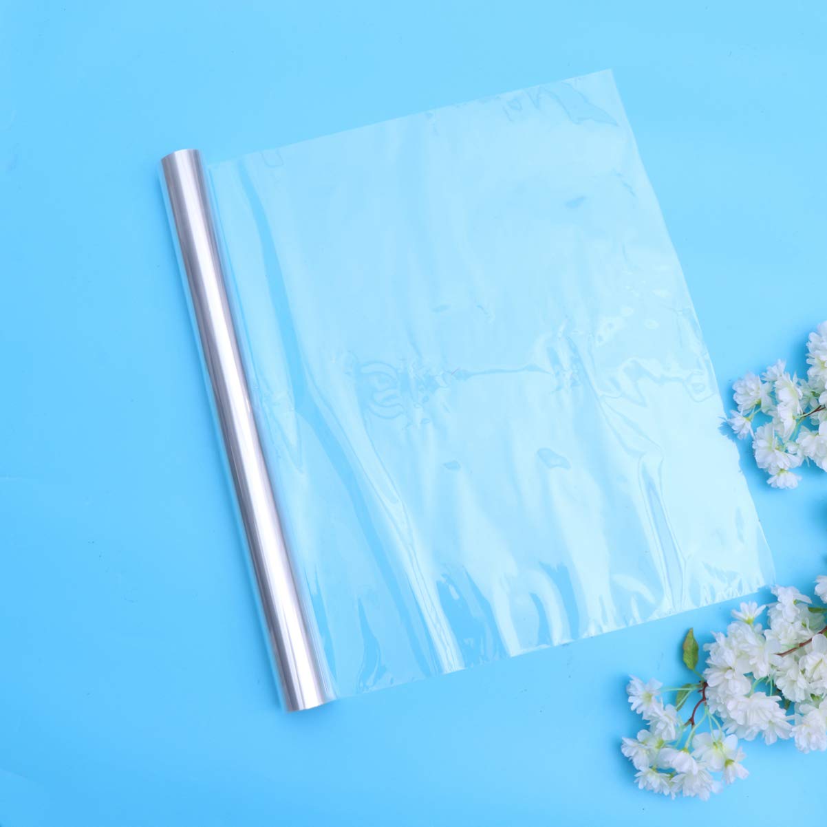 Amosfun Clear Christmas Wrapping Paper & Cellophane Bags - Large Crystal Treat Bags for Candy Bouquets, Gift Baskets & Holiday Packaging - Perfect for Christmas Gifts, Party Favors & Candy Wrapping