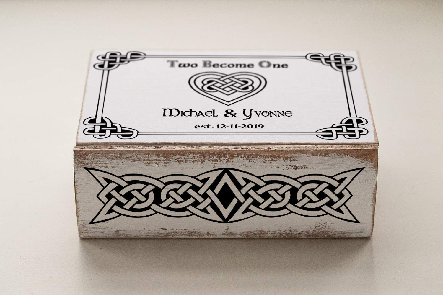 Personalized Celtic Infinity Heart Wedding Ring Box - Custom Engraved Ring Bearer Box for Engagement & Wedding Ceremonies - Perfect for Ring Bearer Pillow, Vows Exchange & Romantic Proposals