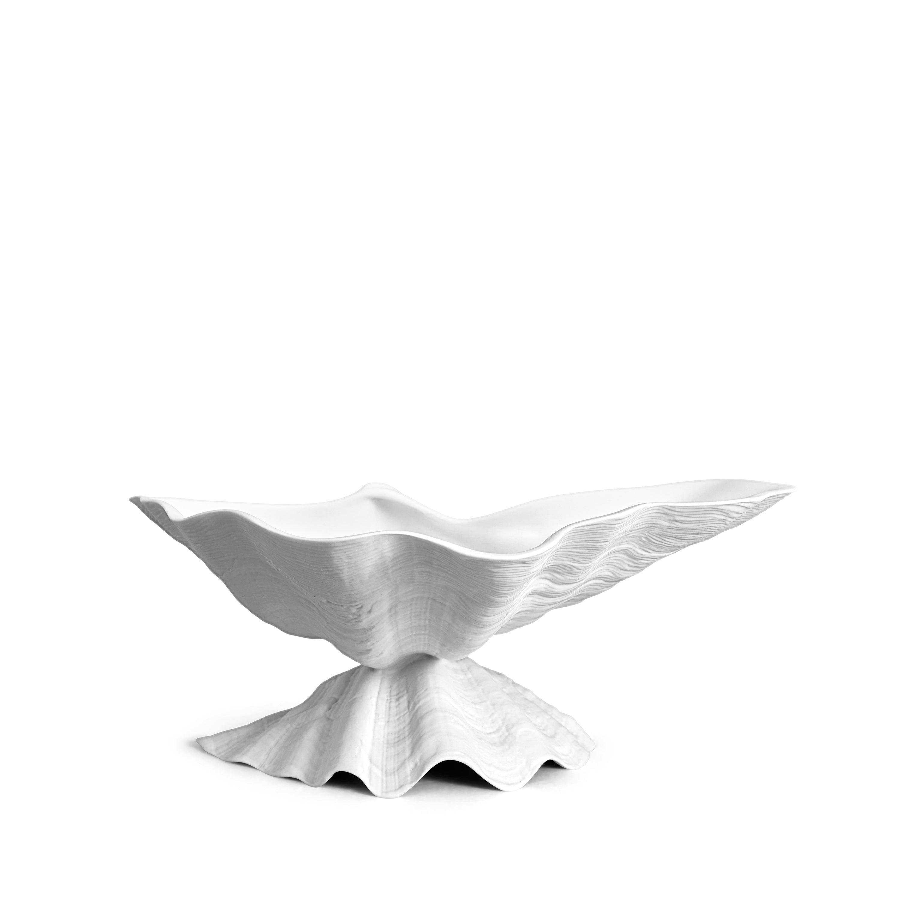 Neptune Bowl - Medium Size White Ceramic Serving Bowl for Salads, Pasta, Soup | Perfect for Dining, Entertaining & Kitchen Decor