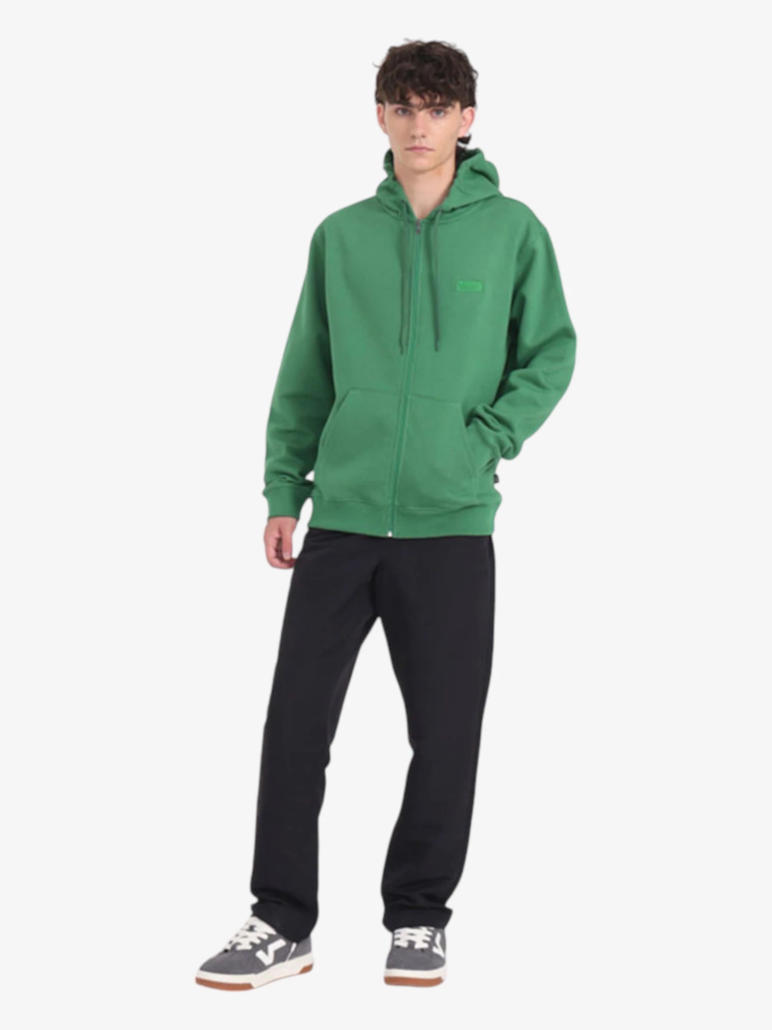 Vans Core Basic Full Zip Hoodie - Green Campera Jacket for Men & Women | Casual Streetwear, Outdoor Hiking, College Campus Fashion