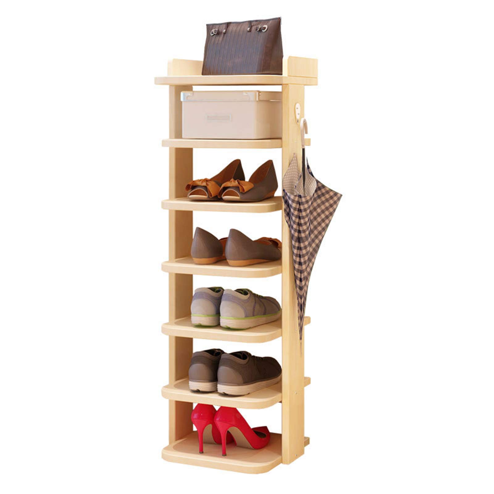 Multi-Layer Shoe Rack Organizer - Space Saving Shoe Cabinet for Entryway, Closet & Bedroom - Compact Shoe Storage with Imitation Wood Finish - Perfect for Small Spaces & Apartment Living