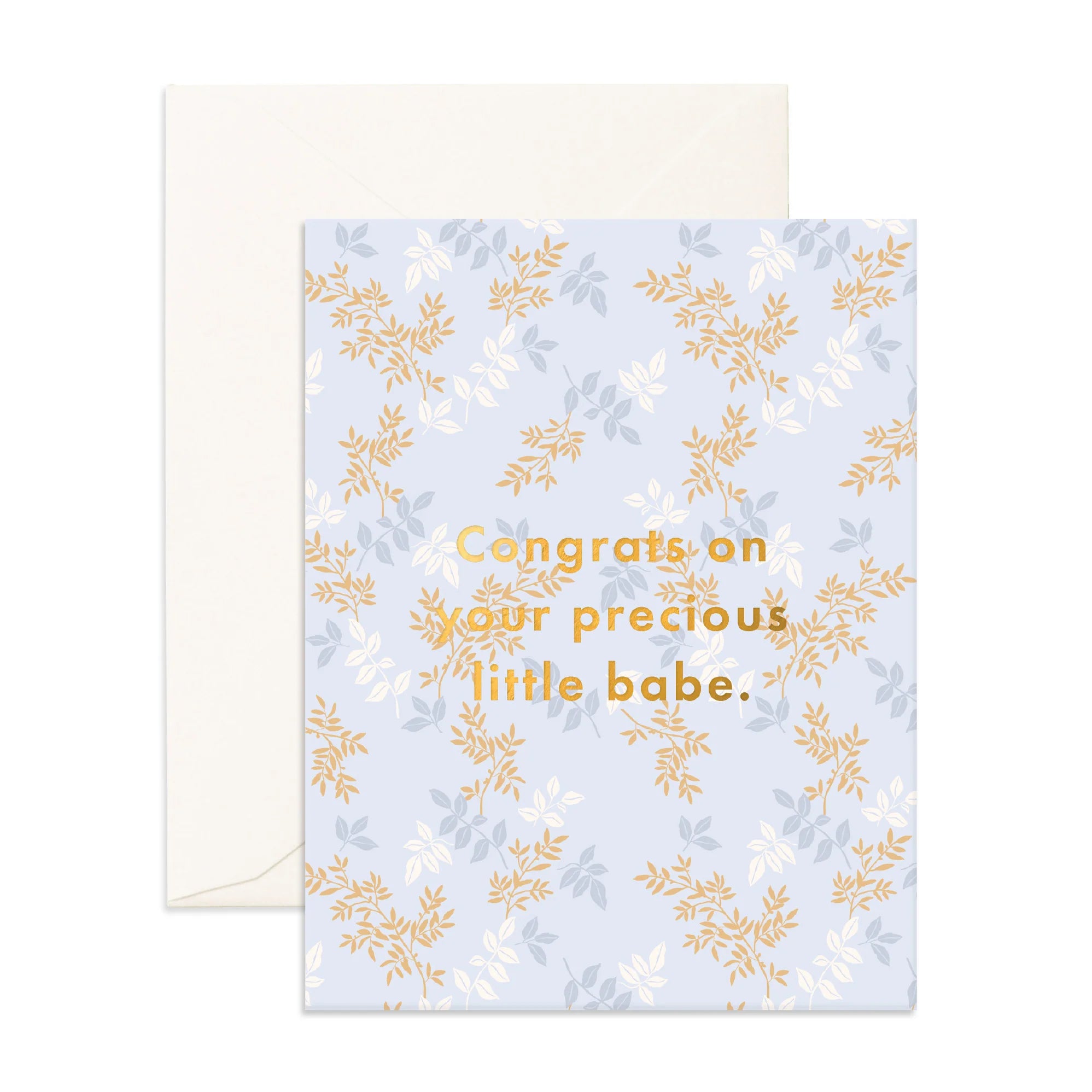 Precious Babe Juniper Greeting Card - Elegant Baby Shower & Newborn Celebration Card - Perfect for Birth Announcements, Baby Showers & Welcome Gifts