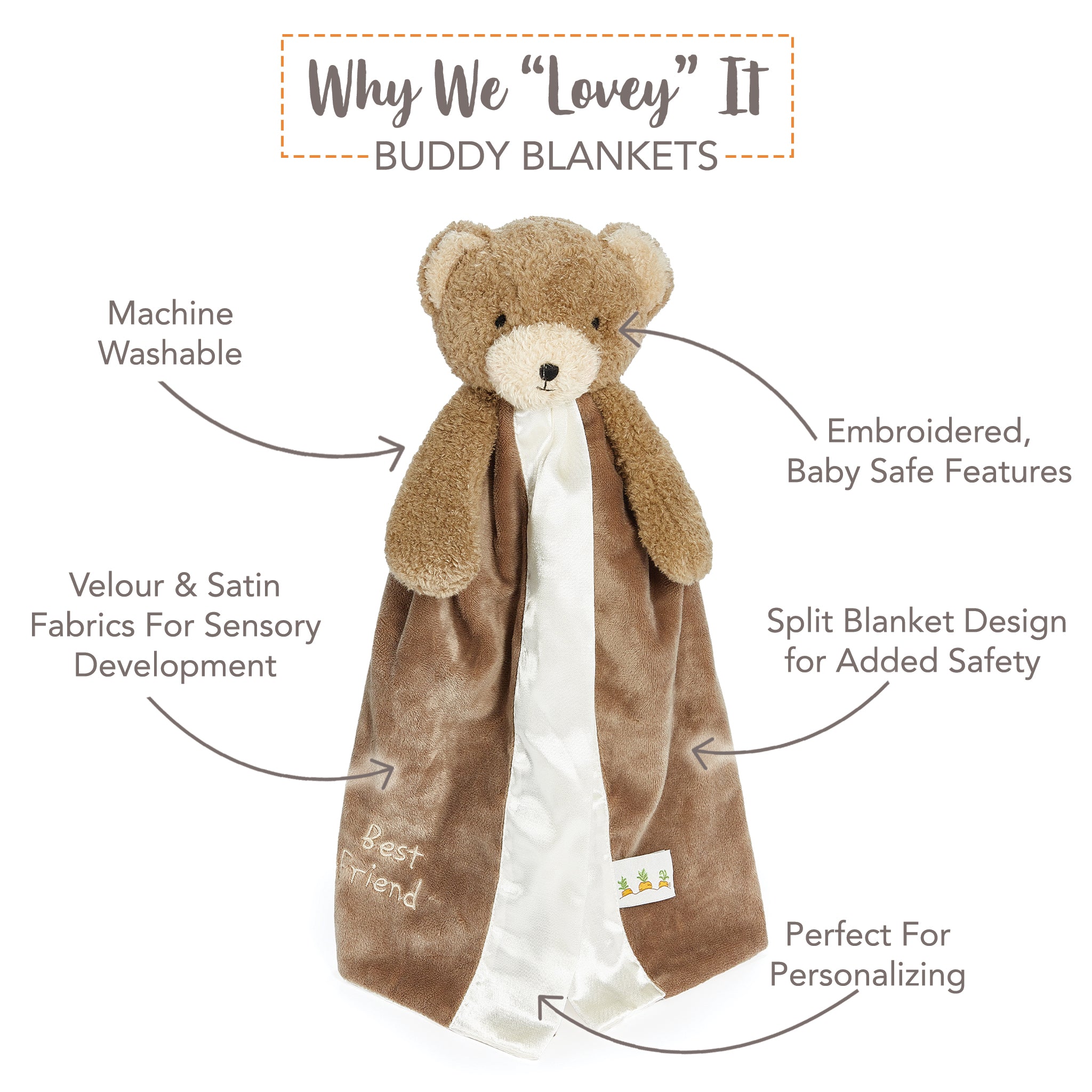 Soft and Cozy Cubby the Bear Buddy Blanket - Perfect for Kids, Babies, and Nursery Decor - Ideal for Snuggling, Playtime, and Nursery Comfort