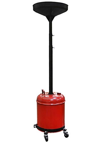 Portable 5 Gallon Waste Oil Drain Tank with Rolling Dolly & Adjustable Lift Funnel - Ideal for DIY Car Oil Changes, Garage Maintenance & Auto Repair Shops