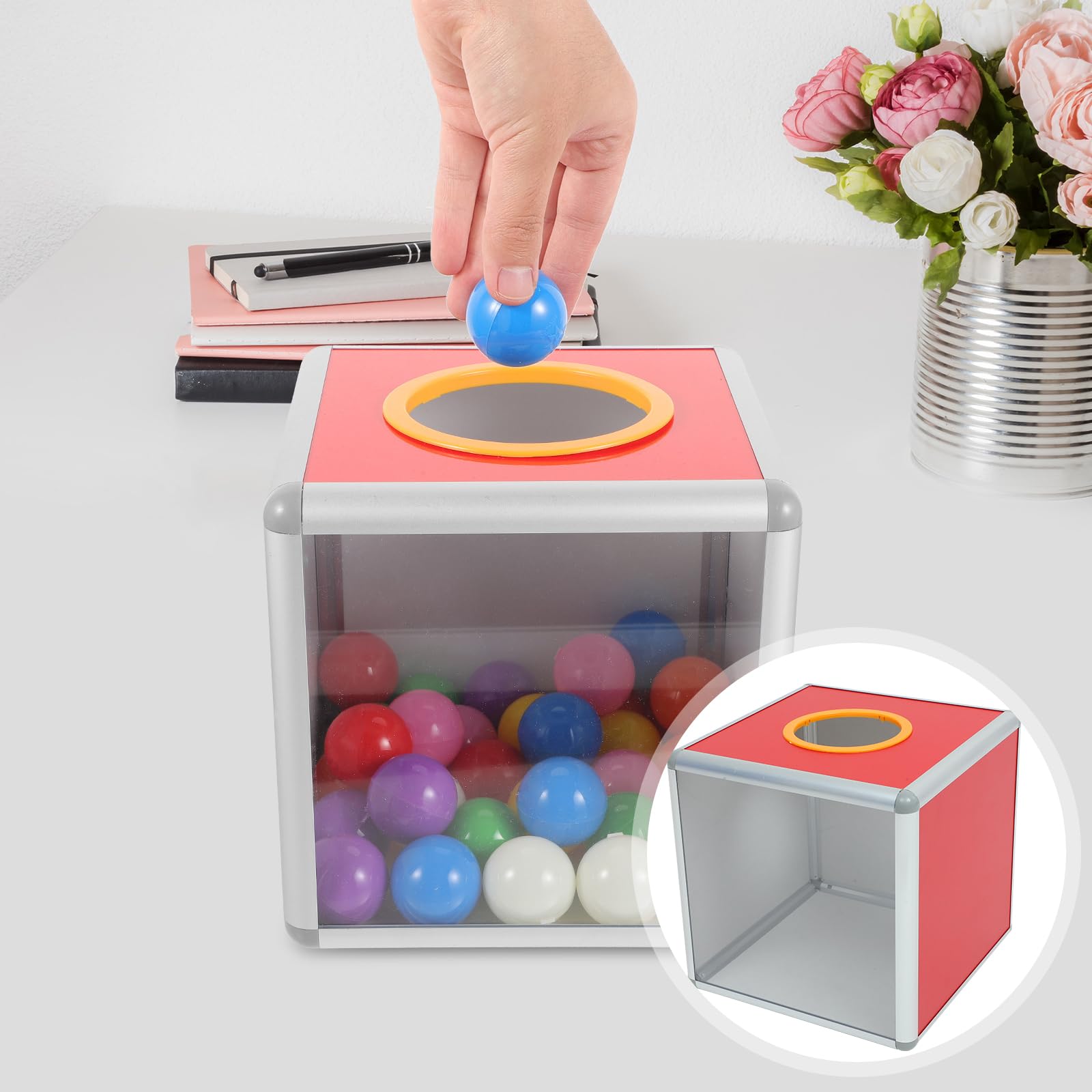 Clear Plastic Raffle Box for Tickets, Diaper Raffle, Charity & Voting - Durable Ticket Container for Events, Business Drawings & Mailbox Use - Perfect for Fundraisers, Parties & Office Activities