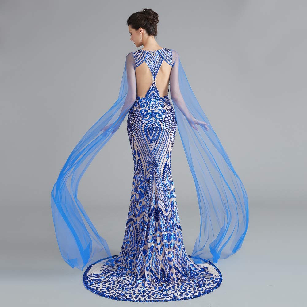 Engerla Sequin Prom Dress - Silver Mermaid Evening Gown with V-Neck for Bridal Party, Homecoming, Pageant & Formal Events