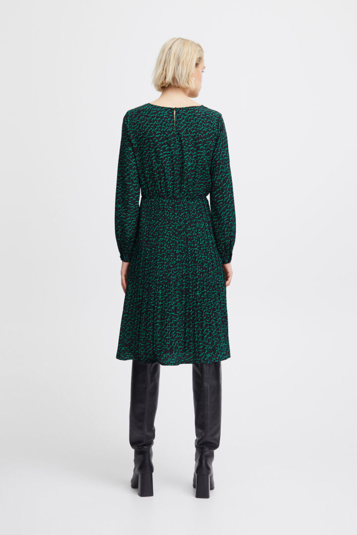 DARA Green Dress for Women - Elegant Flowy Midi Dress for Casual Wear, Office, and Special Occasions