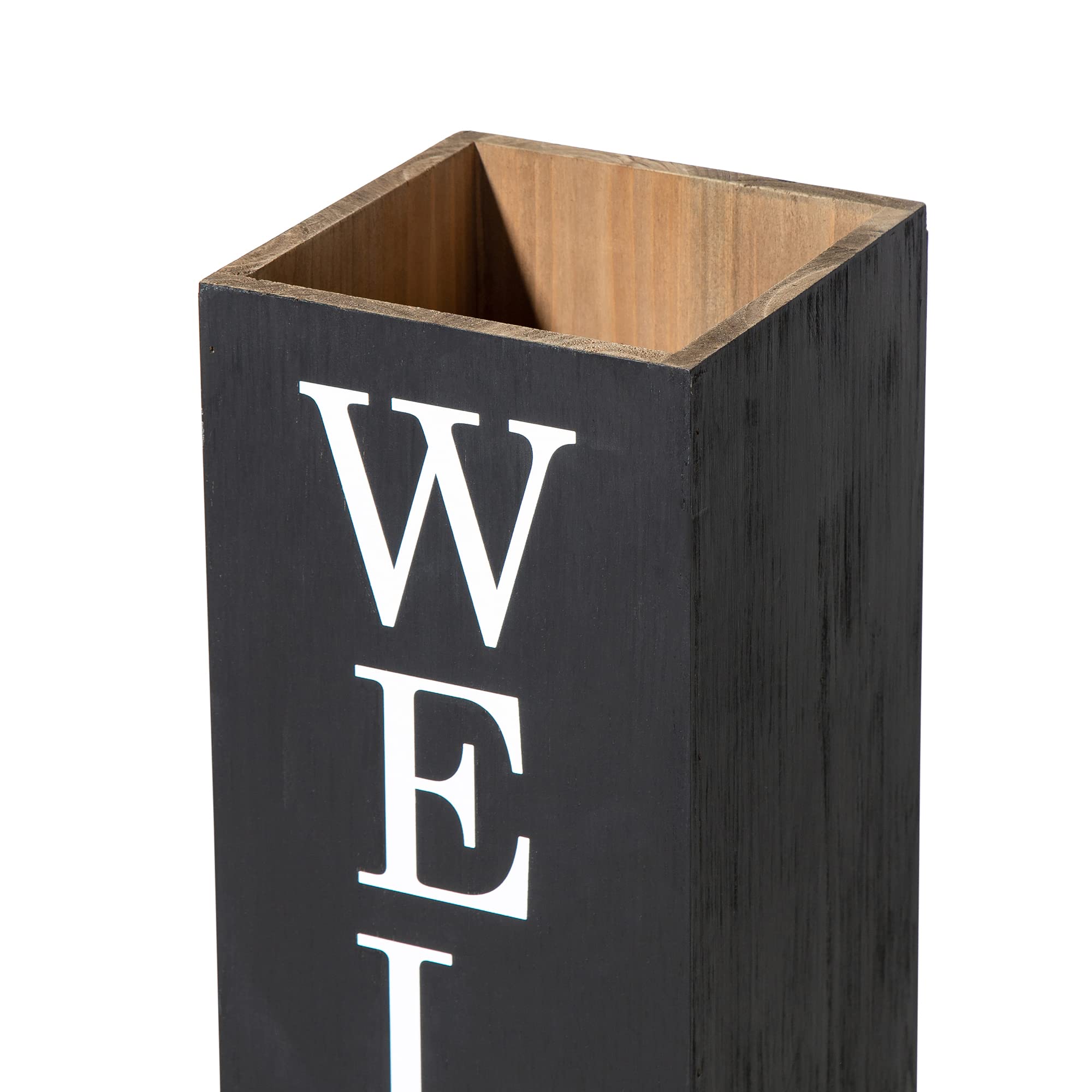 Glitzhome 30 Inch Double Sided Wooden Black Welcome Home Porch Sign - Rustic Farmhouse Front Door Decor for Porch, Patio, and Entryway - Perfect for Holiday, Wedding, and Homewarming Gifts