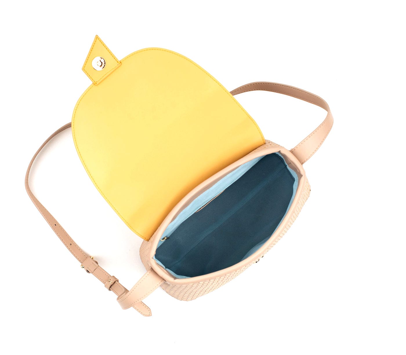 Kate Vegan Leather Basket Weave Crossbody Bag for Women | Nude Shoulder Purse | Fashionable & Eco-Friendly Handbag for Daily Use, Work & Travel