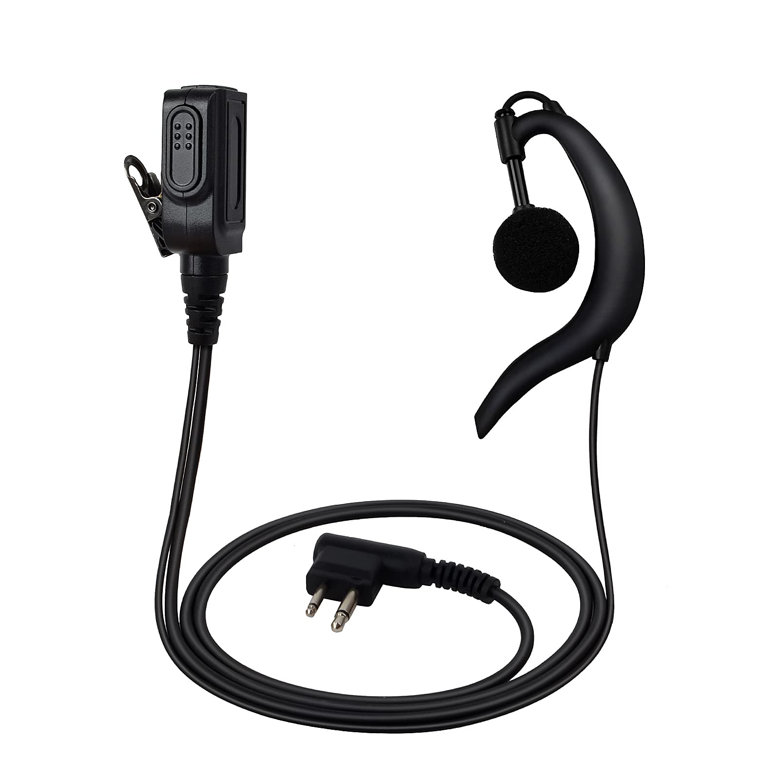 Professional HYS Security Bodyguard Earpiece with Microphone & PTT Button - G-Shape Covert Headset Compatible with Motorola DP1400 CP040 GP88 GP300 Two-Way Radios | Ideal for Security Guards, Event Staff & Law Enforcement