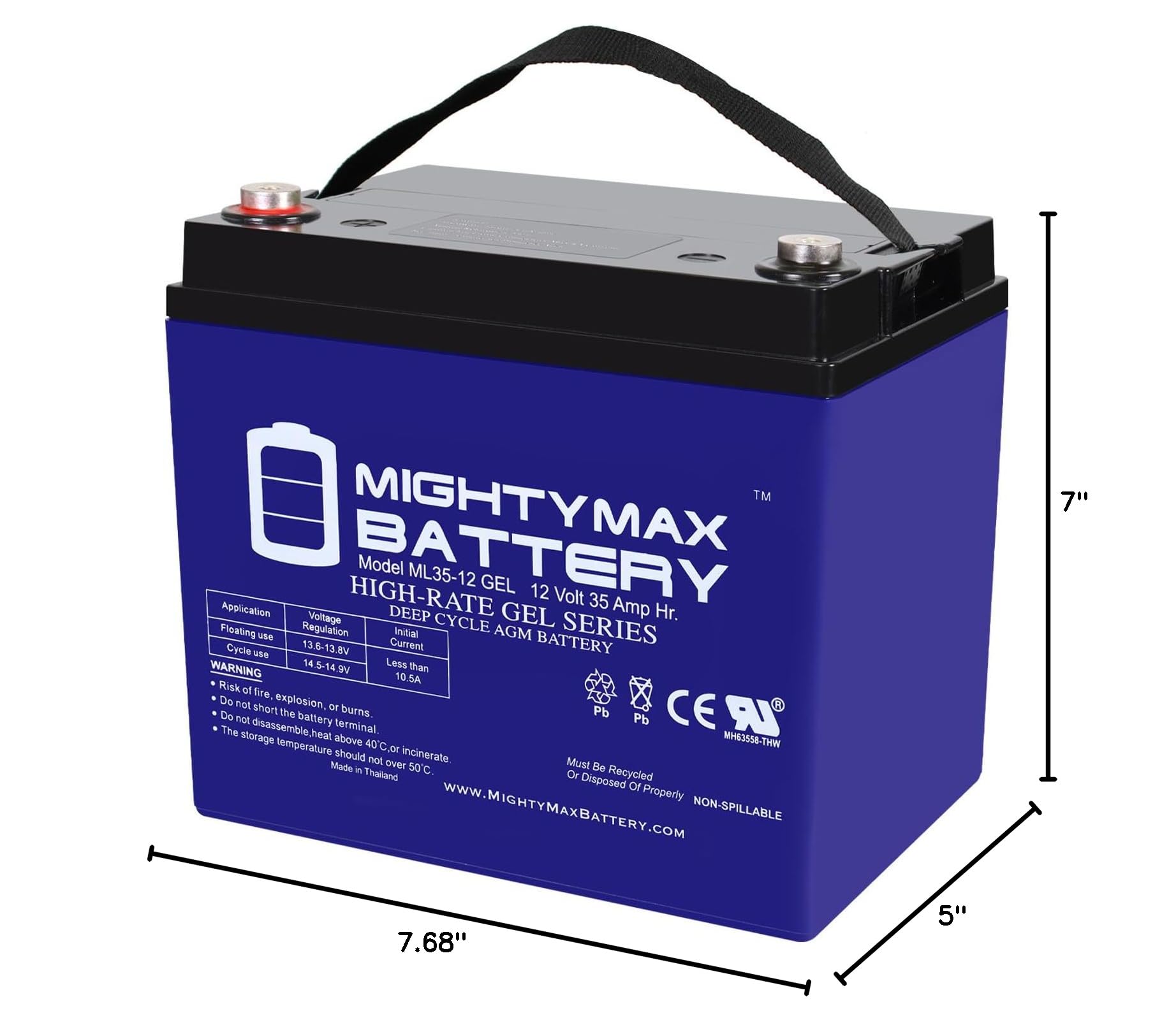 Mighty Max 12V 35AH GEL Replacement Battery for John Deere GT235 Lawn Tractor - Perfect for Outdoor Power Equipment, Riding Mowers & Agricultural Machinery