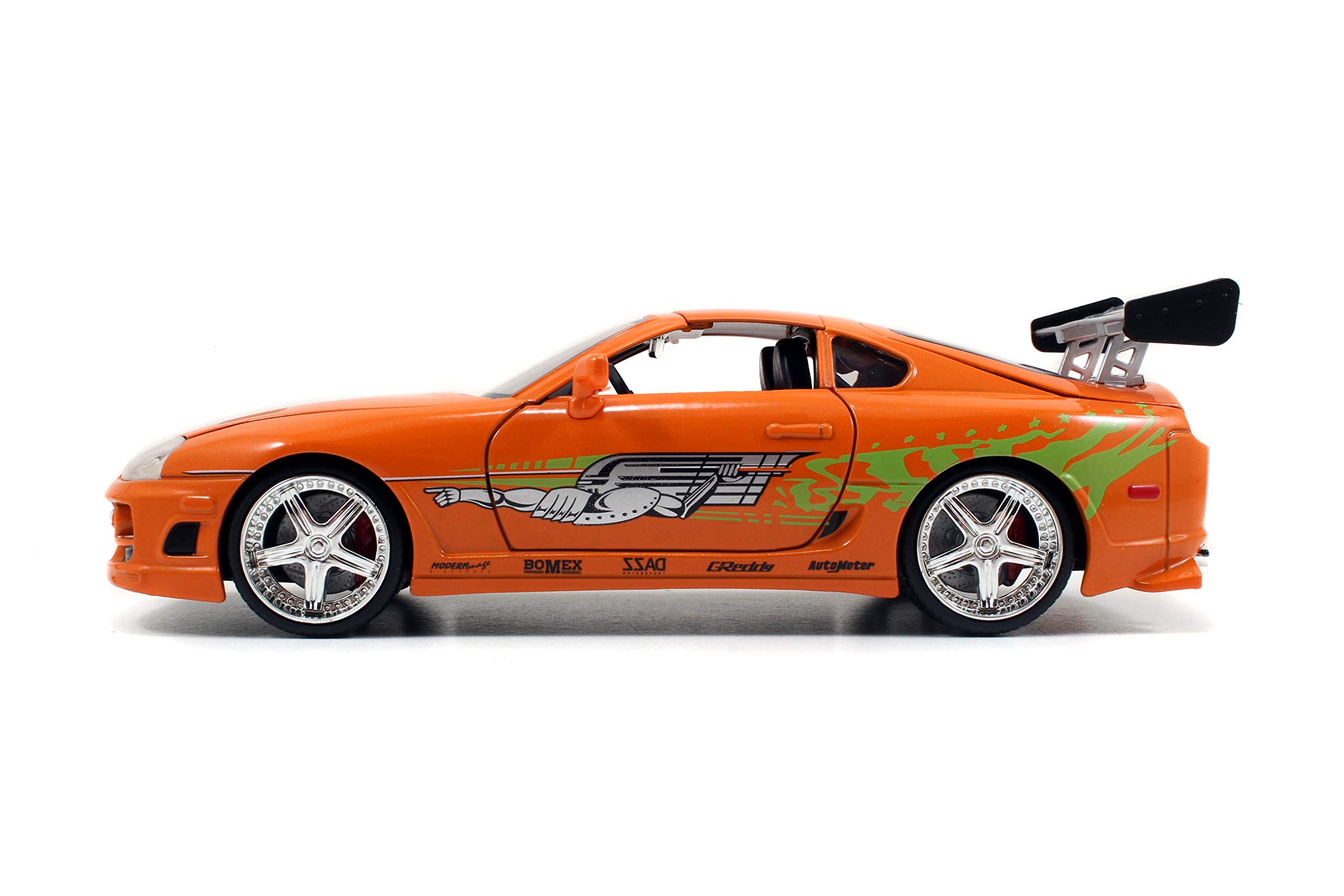 Jada Toys Fast & Furious 1:24 Scale Brian's Toyota Supra Die-cast Model Car - Collectible Orange Replica (97168) for Kids & Adults - Perfect for Movie Fans, Display & Gift Giving