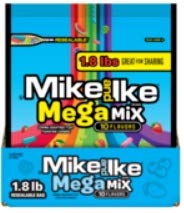 MIKE AND IKE® Mega Mix Candy 28.8oz Stand Up Bag - 6 Pack Bulk Candy for Parties, Movie Nights & Office Snacks