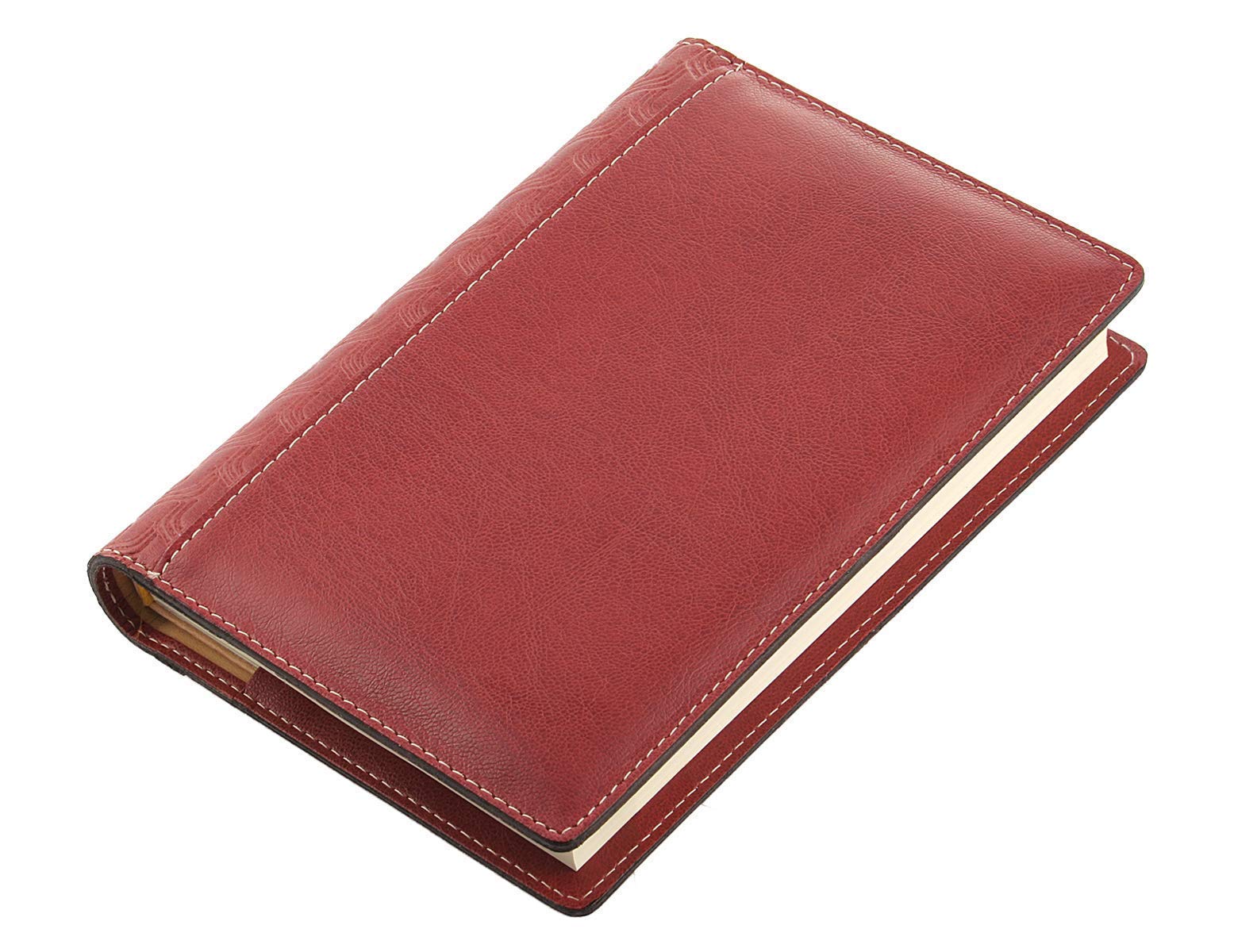 PROGRESSIO 2025 Daily Planner A5 (15 x 21cm) - 12-Month Texas Edition Lined Notebook - Handmade in Italy - Bordeaux Red | Perfect for Work, School & Personal Organization