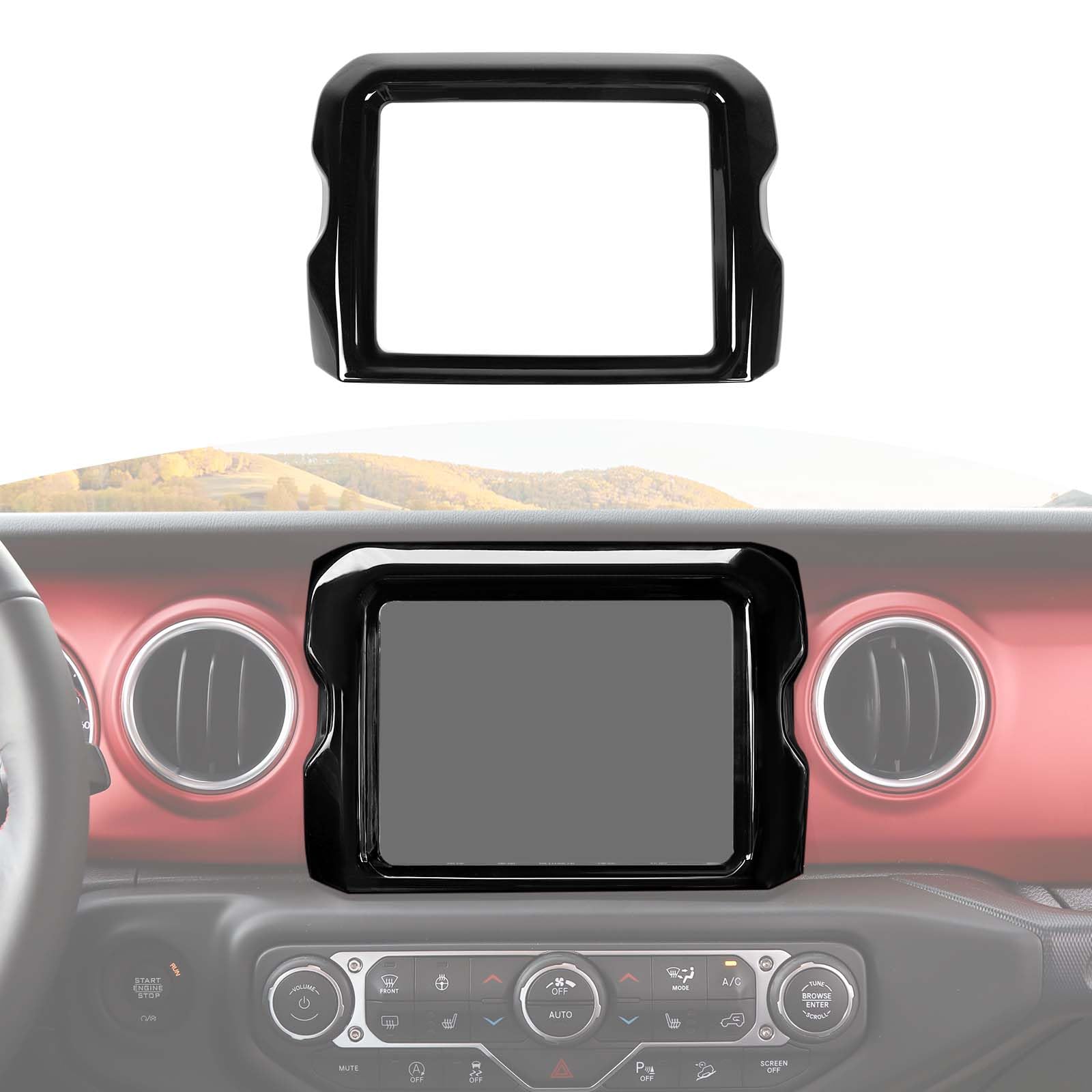 Jeep Wrangler JL JLU & Gladiator JT Center Console Radio Display Panel Trim Cover (2018-2023) - RT-TCZ 8.4