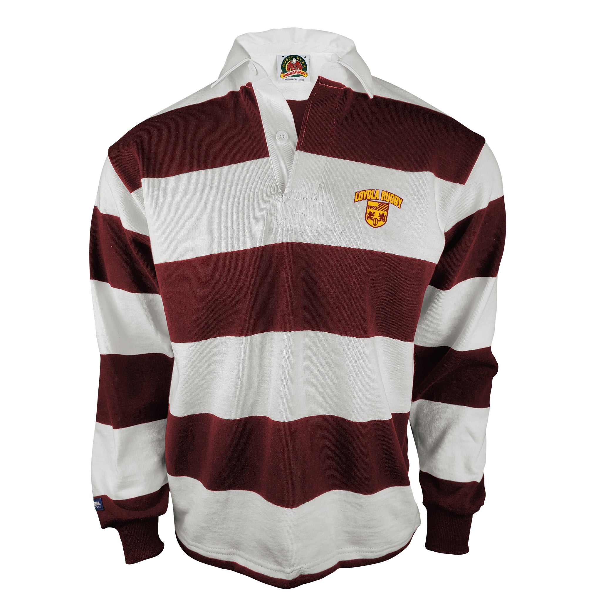 Loyola Rugby Jersey - Traditional 4 Inch Stripe Rugby Shirt for Men | Breathable Performance Jersey for Rugby Matches, Training & Fan Support