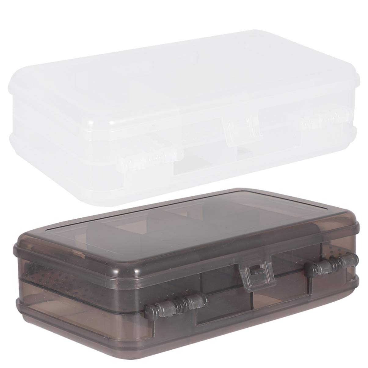 Cabilock 2-Piece Transparent Necklace & Earring Organizer Box - Double Layer Jewelry Storage Case for Women, Perfect for Travel & Home Organization