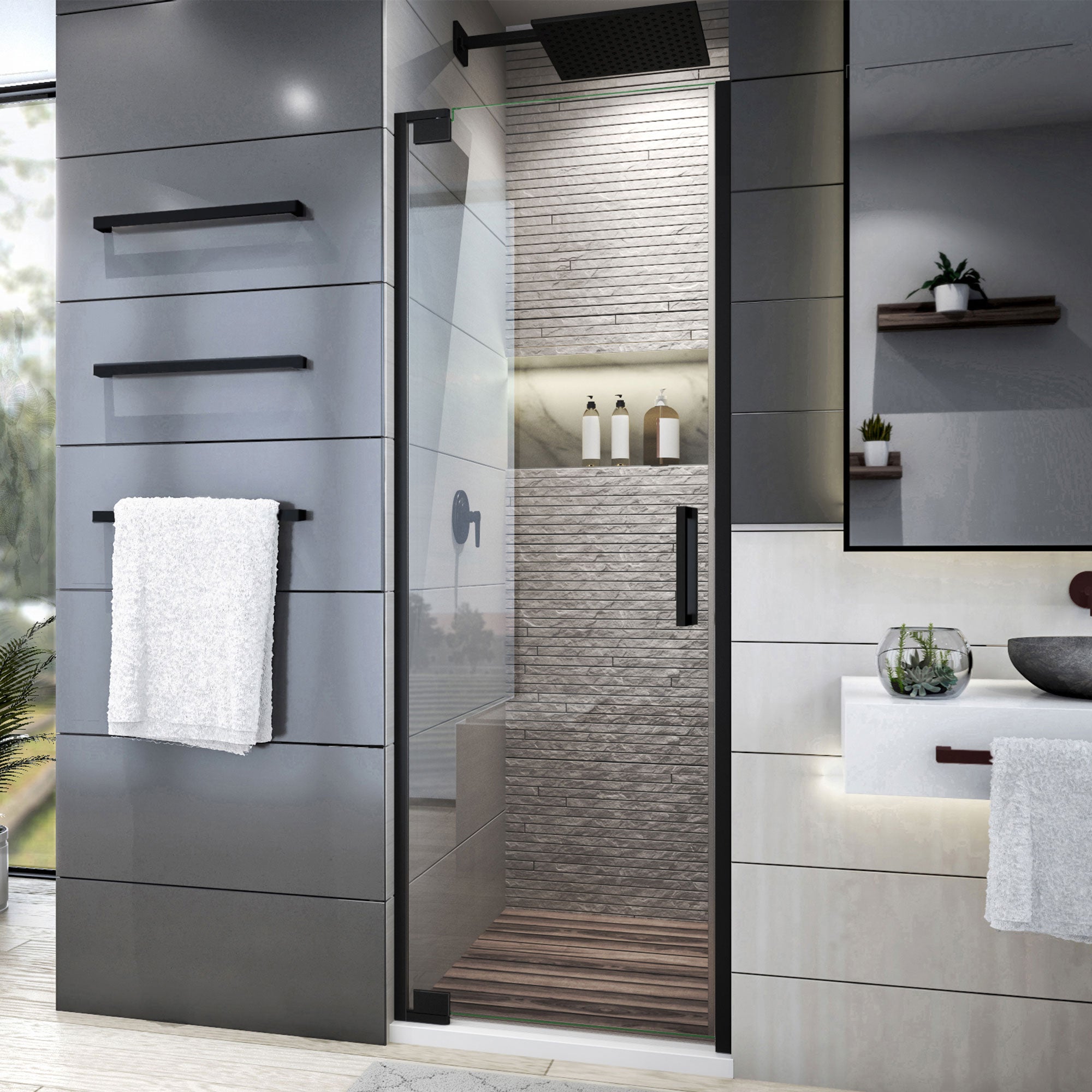 DreamLine Elegance Plus Frameless Pivot Shower Door 34.5