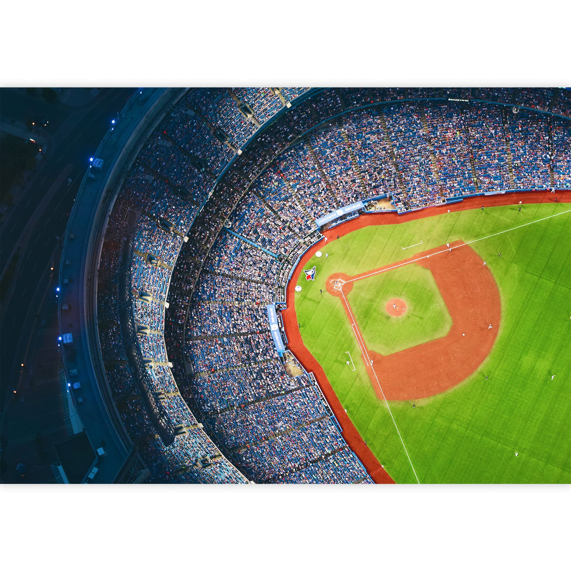 Wall26 Removable Wall Sticker & Mural - Aerial View Baseball Diamond Field Sports Photography for Gym, Living Room, Bedroom & Office Decor - 100x144 Inches - Perfect for Sports Fans, Fitness Enthusiasts & Home Decoration