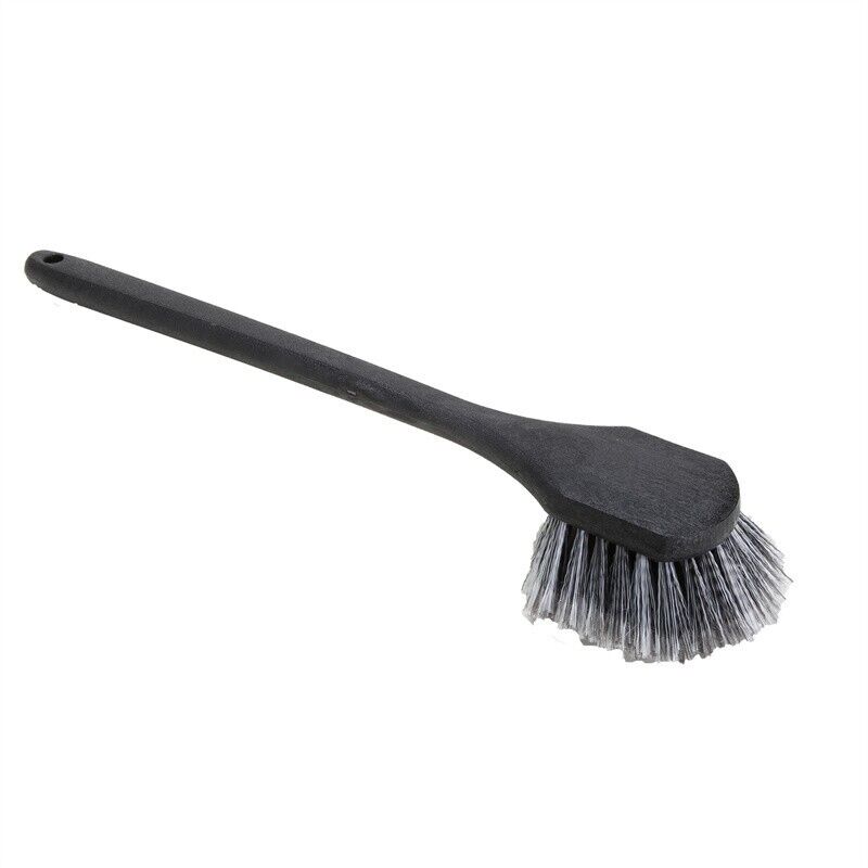 Long Handle Feathered Bristle Scrub Brush - Heavy Duty Cleaning Brush for Kitchen, Bathroom, Tiles & Grout - Perfect for Deep Cleaning Pots, Pans, Sinks & Tough Stains