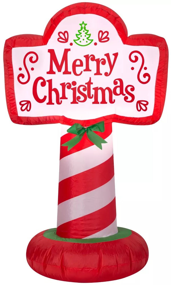 3.5' Airblown® Merry Christmas Inflatable Yard Sign - Outdoor Holiday Decor for Lawn, Garden & Front Porch Christmas Decoration