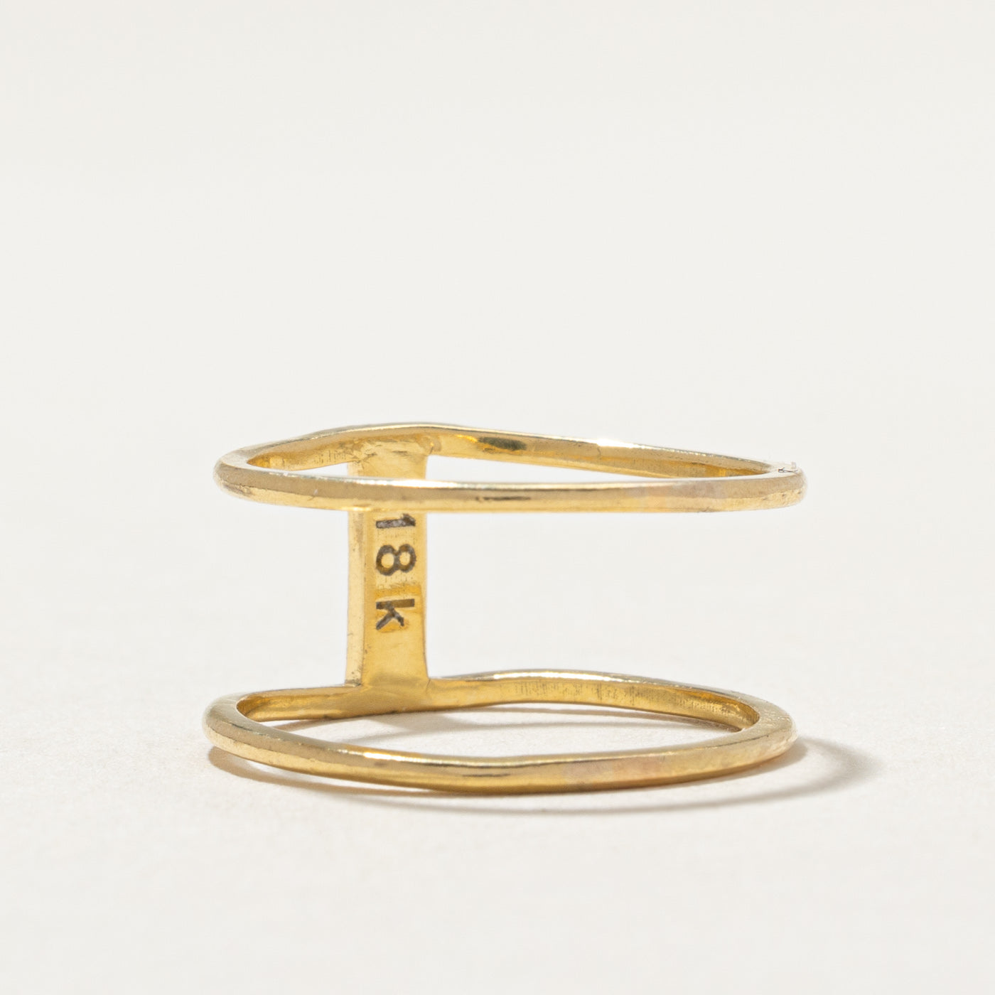 18K Yellow Gold Layered Double Band Ring - Size 5.75 | Elegant Stackable Wedding Band for Women, Perfect for Anniversary, Engagement & Everyday Wear