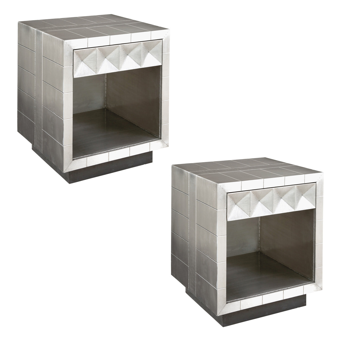 Modern Talitha Bedside Table Set with Drawer & Shelf - Nightstand for Bedroom, Living Room, or Office - Compact Storage Solution for Small Spaces