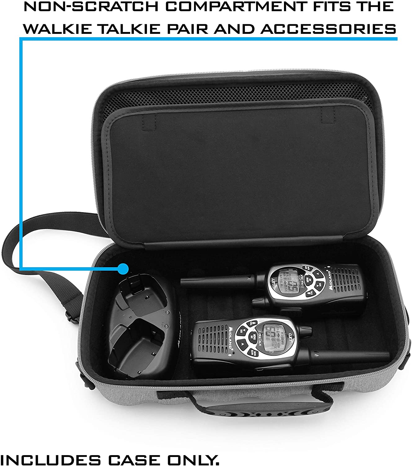 CASEMATIX Durable CB Radio Case - Compatible with Midland, Cobra, Uniden Handheld 2-Way Radios | Waterproof & Shockproof Protection for Outdoor, Camping, and Emergency Communication