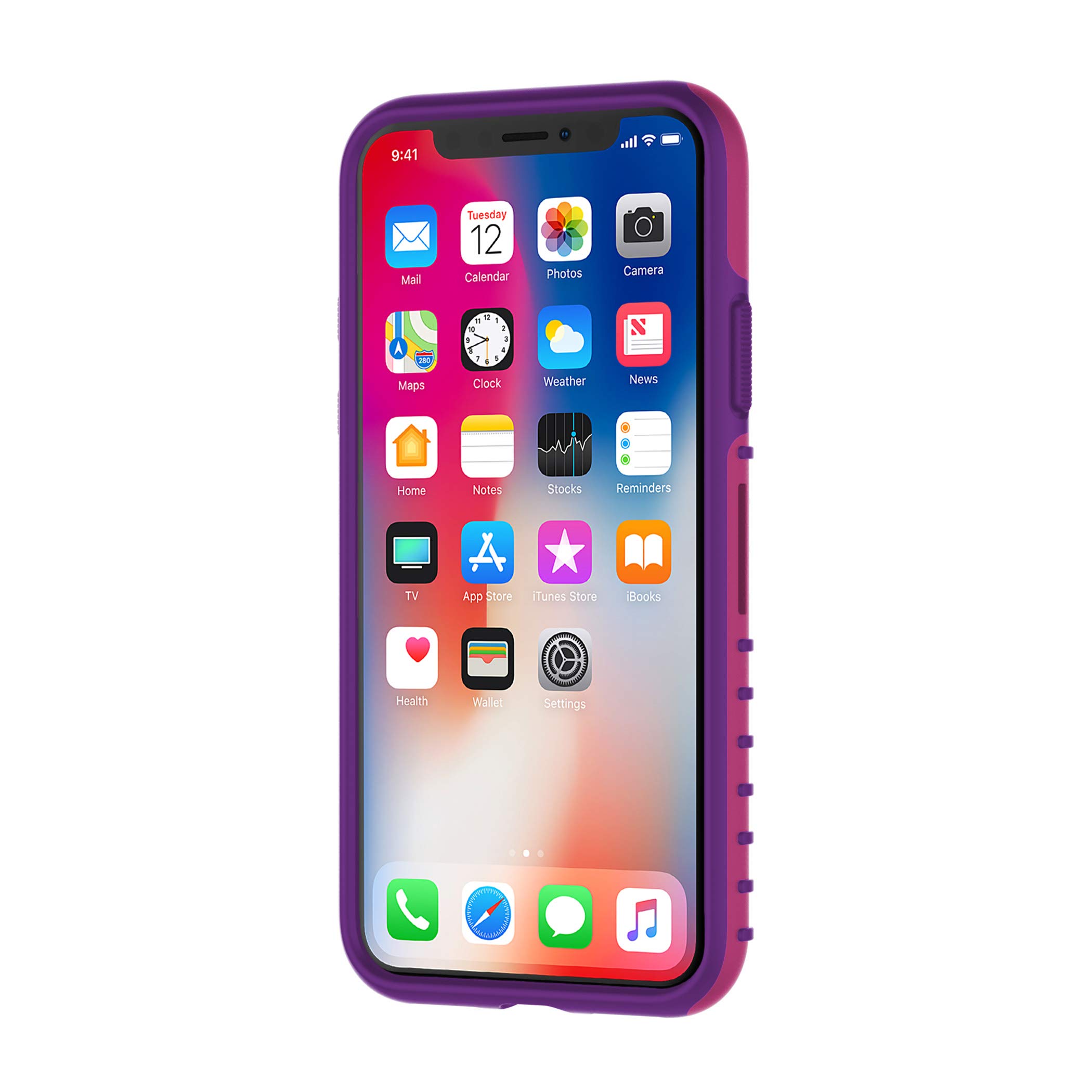 Under Armour UA Protect Grip Case for iPhone Xs & iPhone X - Tropic Pink/Purple Rave | Shockproof & Anti-Slip Phone Cover | Perfect for Outdoor Sports & Gym Workouts